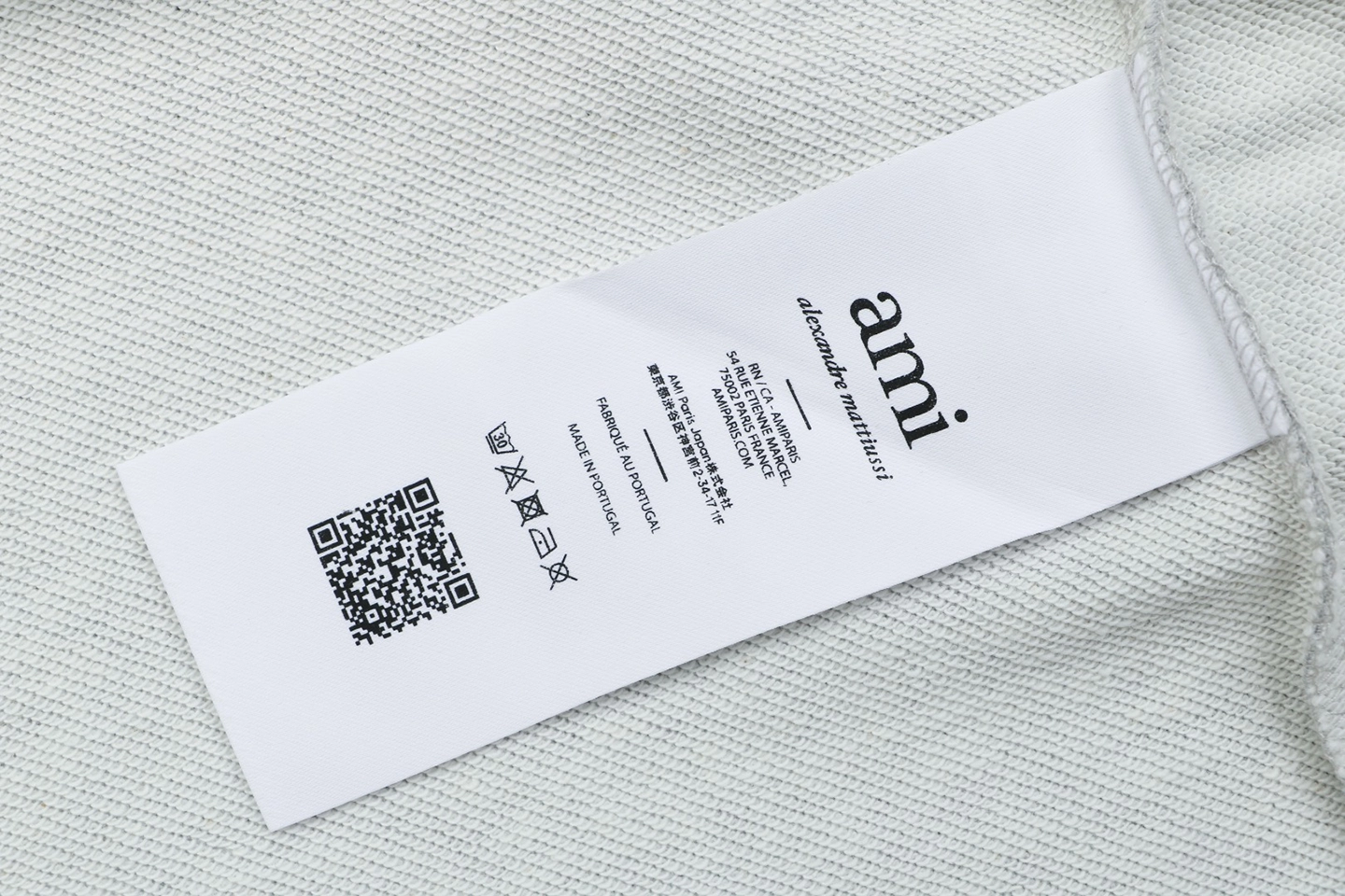 AMI de Coeur Embroidered Zip-Up Hoodie Grey Wash label