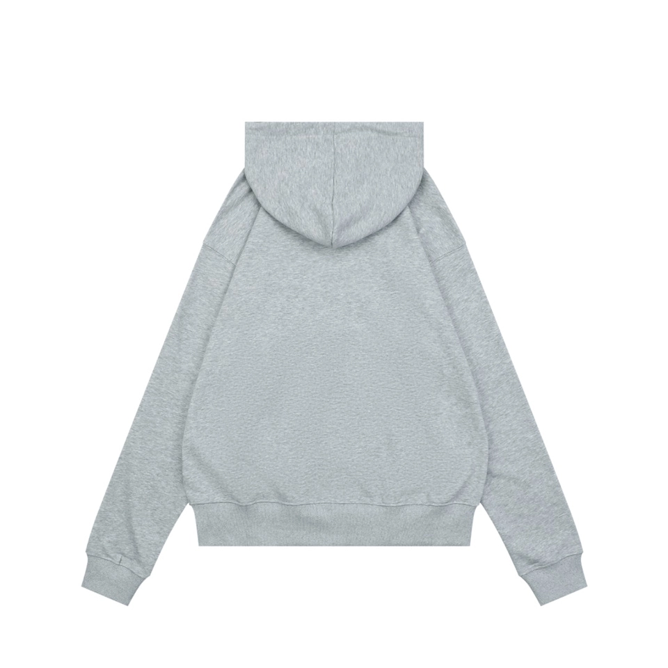 AMI de Coeur Embroidered Zip-Up Hoodie Grey Back view