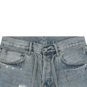 Acne Studios Paint Splatter Belted Denim Shorts