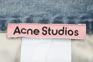 Acne Studios Paint Splatter Belted Denim Shorts