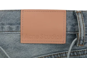 Acne Studios Paint Splatter Belted Denim Shorts