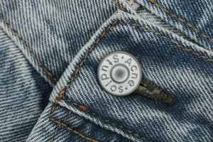Acne Studios Paint Splatter Belted Denim Shorts Button
