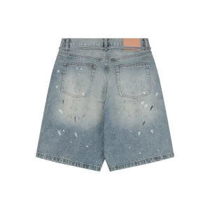 Acne Studios Paint Splatter Belted Denim Shorts Back view