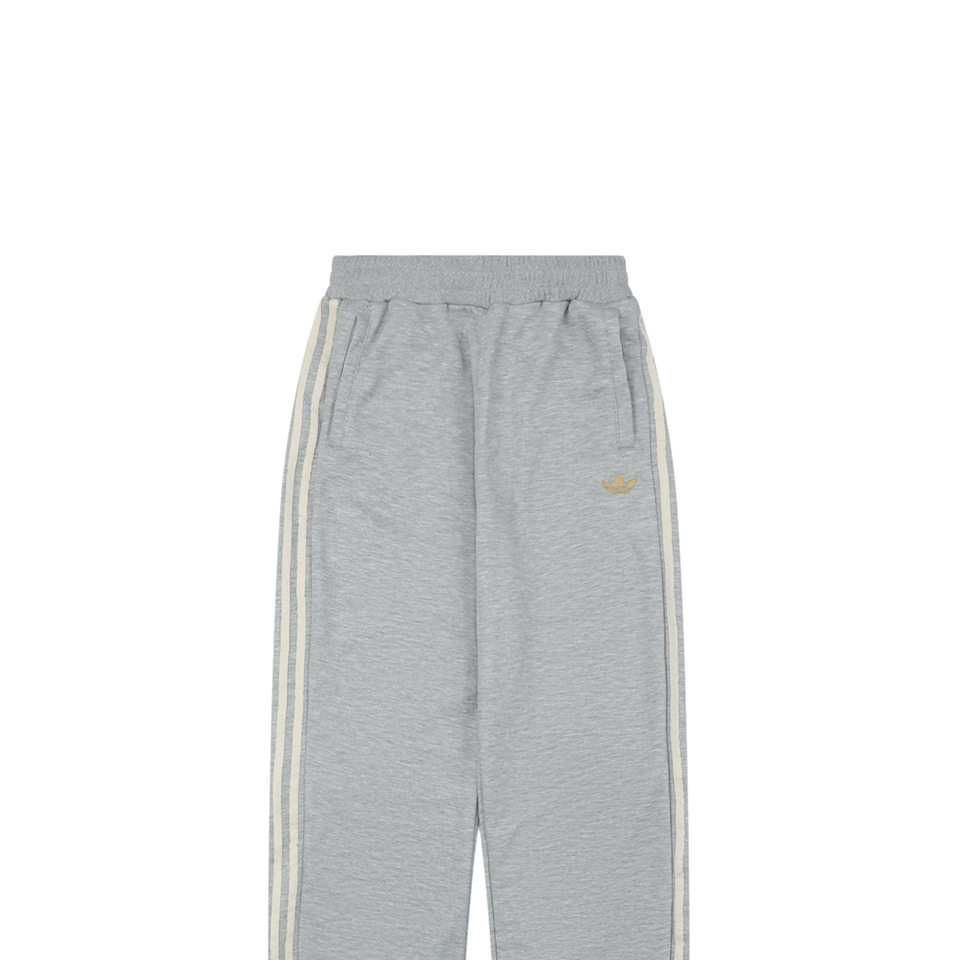 Adidas KT0653 Trefoil Embroidered Three-Stripe Track Pants Grey
