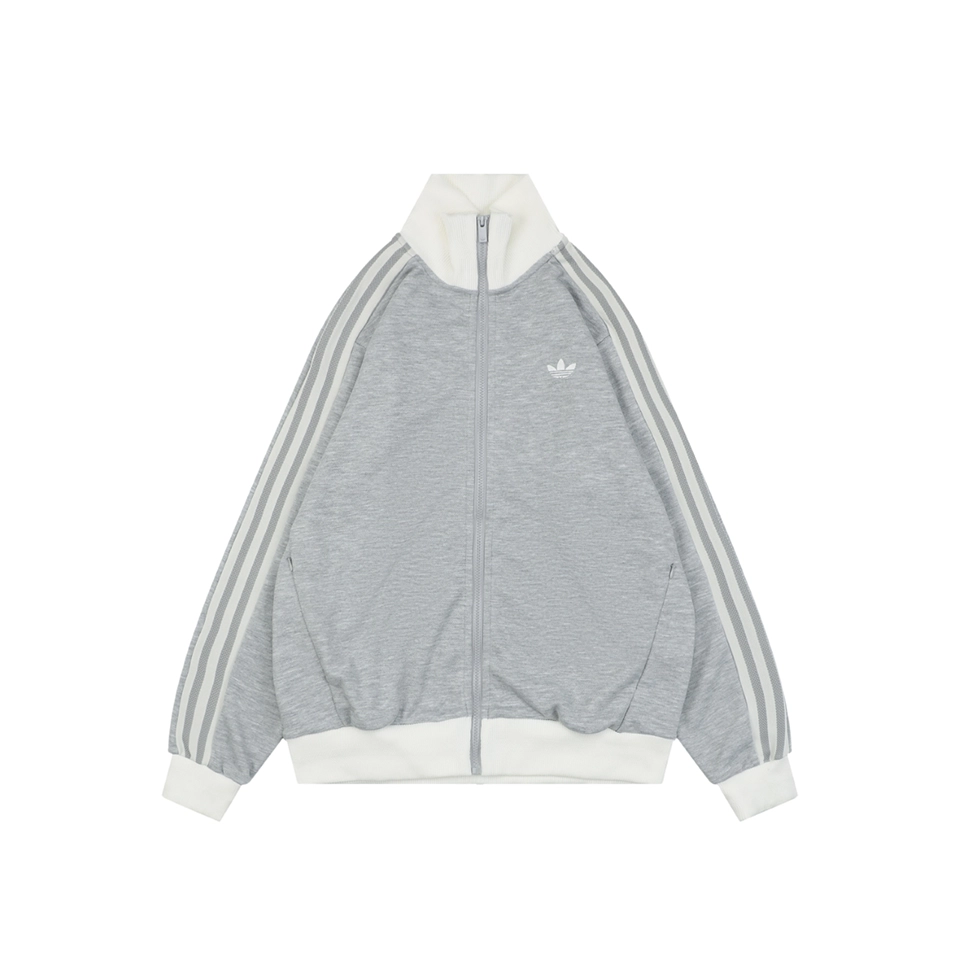 Adidas Originals KY8455 Trefoil 3-Stripes Track Jacket Grey Front view