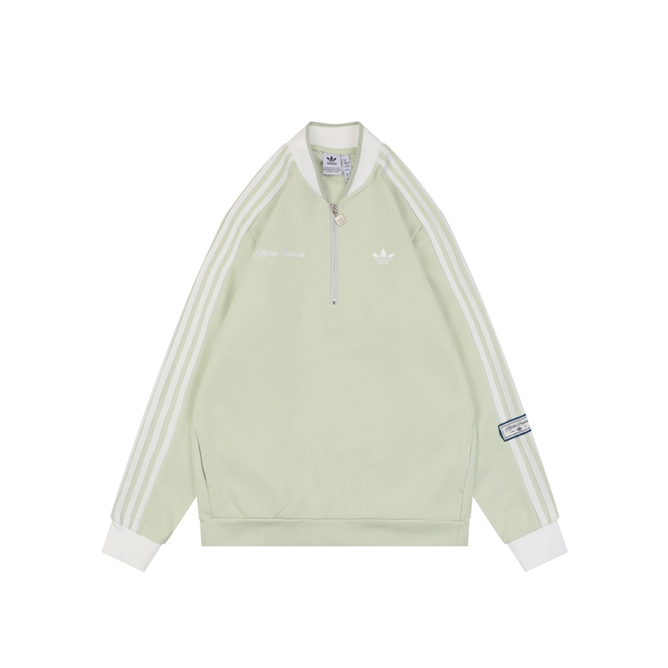 Adidas Originals Signature 3-Stripes Half-Zip Track Jacket Green Front view