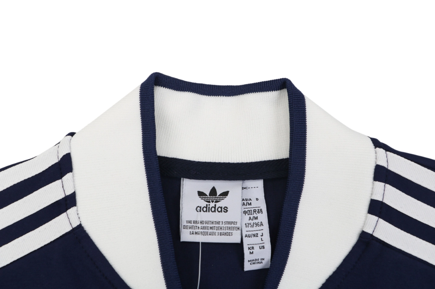 Adidas Originals Signature 3-Stripes Half-Zip Track Jacket Navy Collar