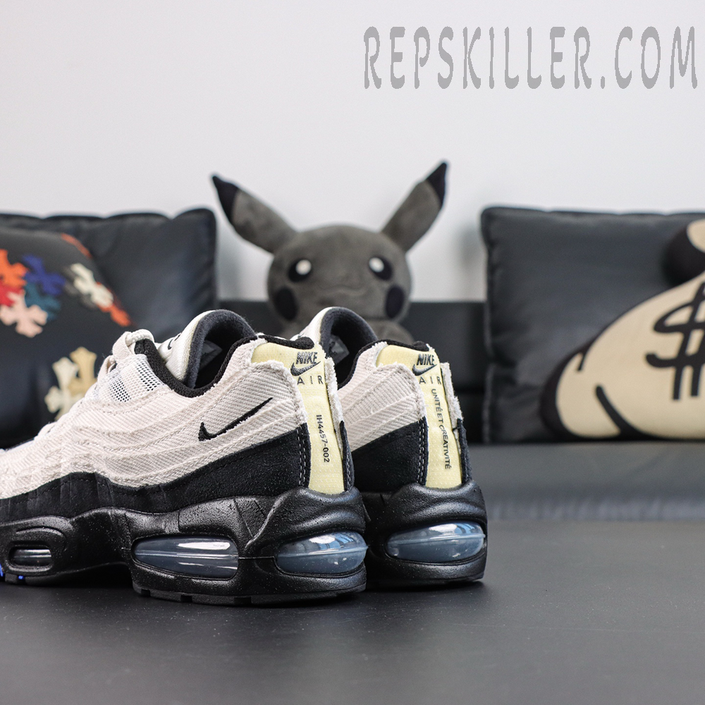 Nike Air Max 95 ‘Big Bubble - Family Reunion France’ rear view featuring Nike Air branding and translucent Big Bubble Air unit details