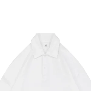 Ami Hidden Heart Logo Oversized Polo Shirt White