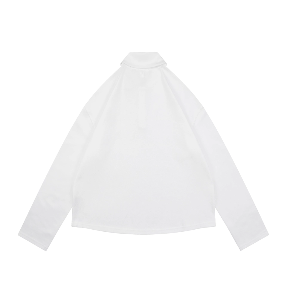 Ami Hidden Heart Logo Oversized Polo Shirt White Back view