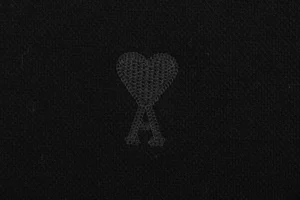 Ami Hidden Heart Logo Oversized Polo Shirt Black Brand
