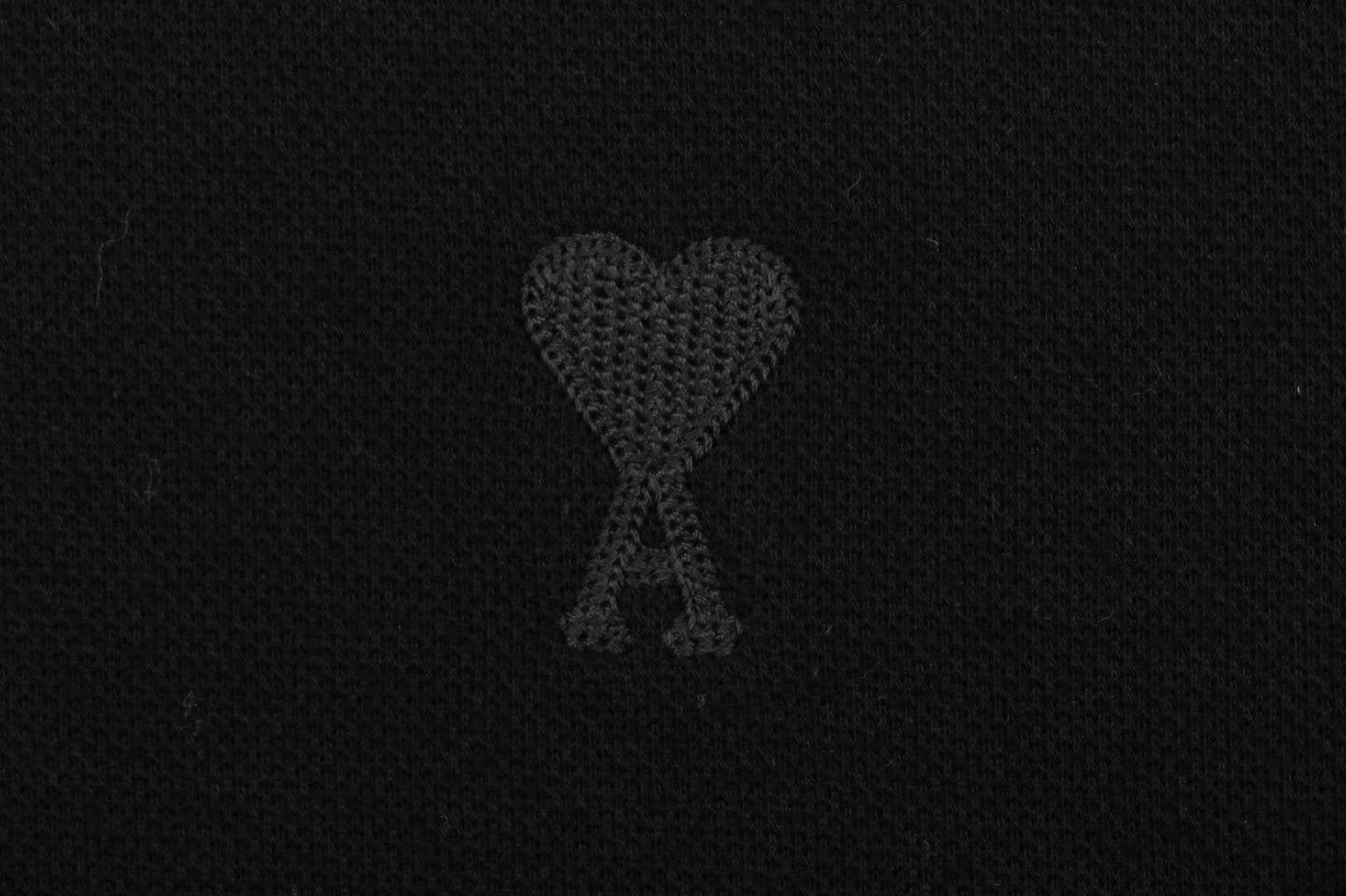 Ami Hidden Heart Logo Oversized Polo Shirt Black Brand