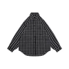 Blcg Black & White Plaid Distressed Raw Hem Shirt