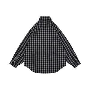 Balenciaga Black & White Plaid Distressed Raw Hem Shirt9.jpeg