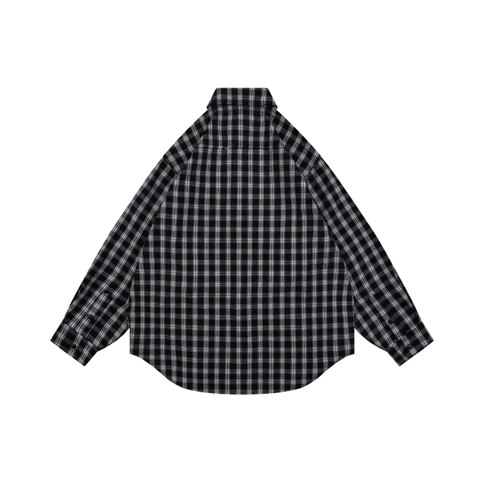 Balenciaga Black & White Plaid Distressed Raw Hem Shirt9.jpeg