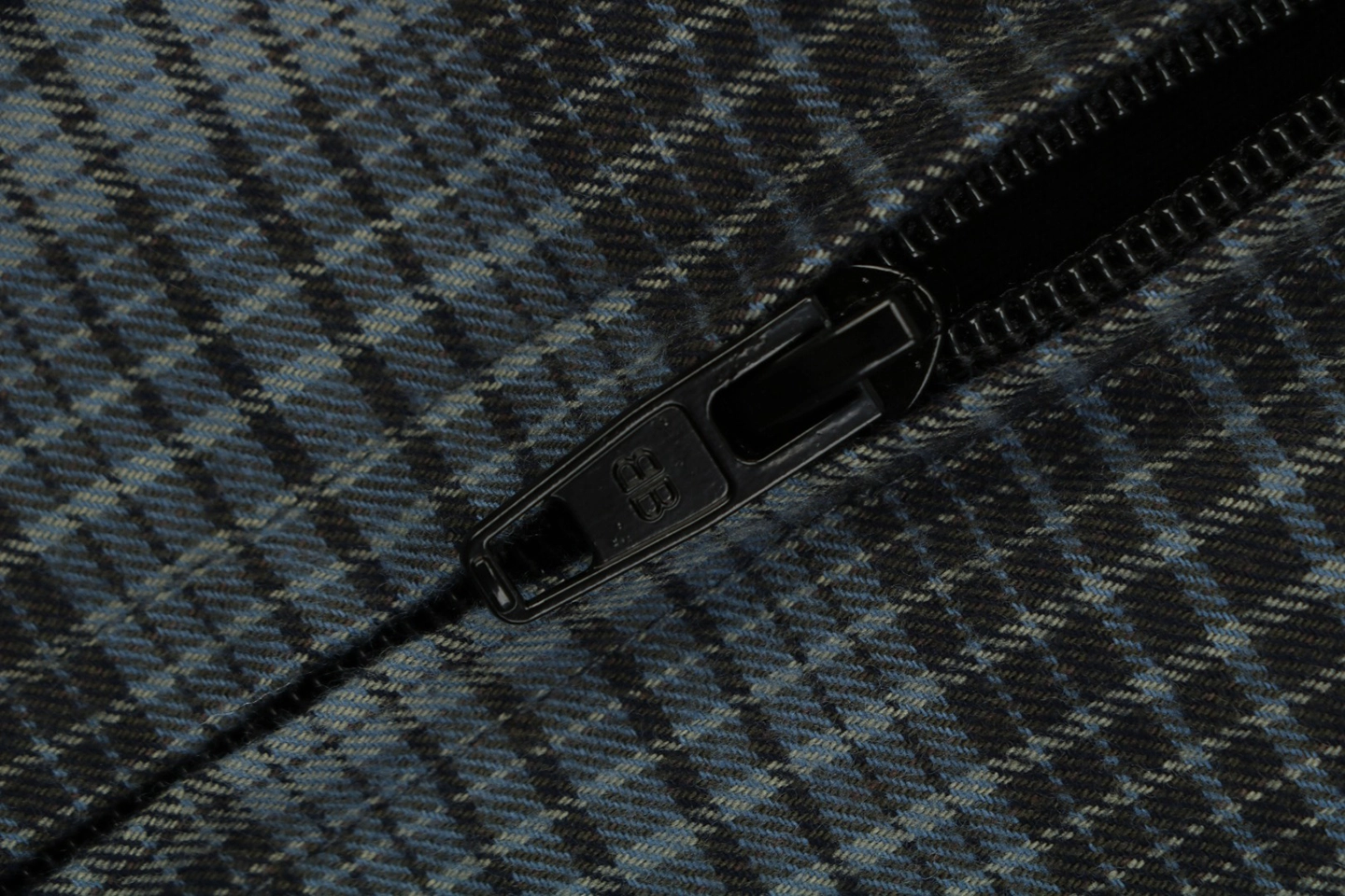 Balenciaga Blue Grey Check Quilted Jacket