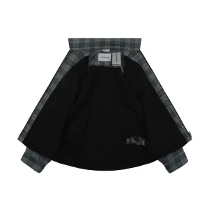 Balenciaga Blue Grey Check Quilted Jacket Lining