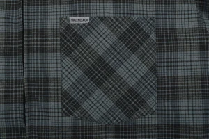 Balenciaga Blue Grey Check Quilted Jacket Pocket