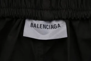 Balenciaga Distressed Gothic Script Print Shorts Brand label