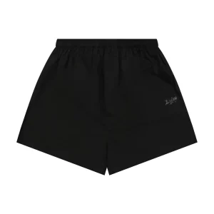 Balenciaga Distressed Gothic Script Print Shorts Front view