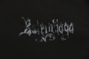 Balenciaga Distressed Gothic Script Print Shorts Brand Print