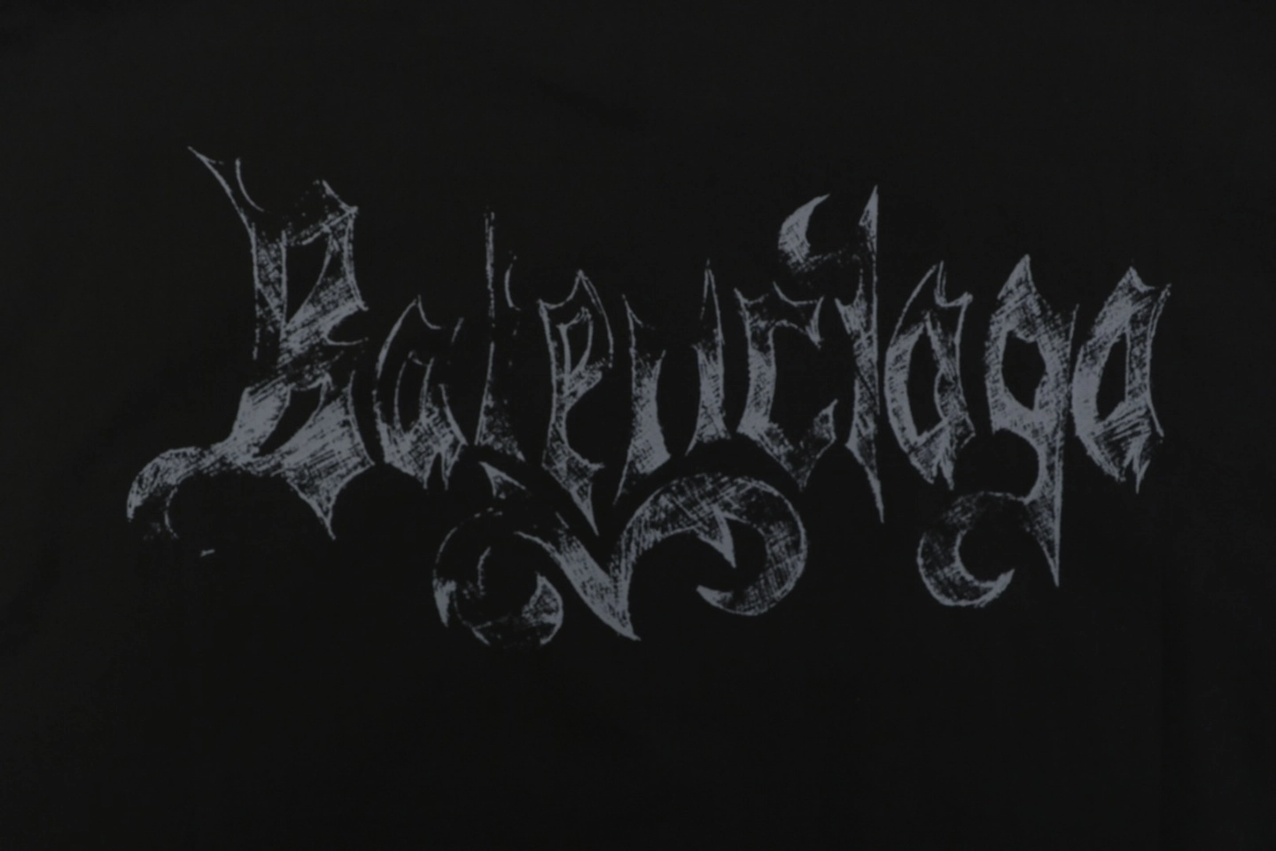 Balenciaga Distressed Gothic Script Print T-Shirt Back Print