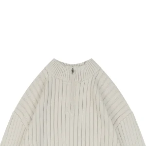 Balenciaga Wave Logo Ribbed Half-Zip Sweater