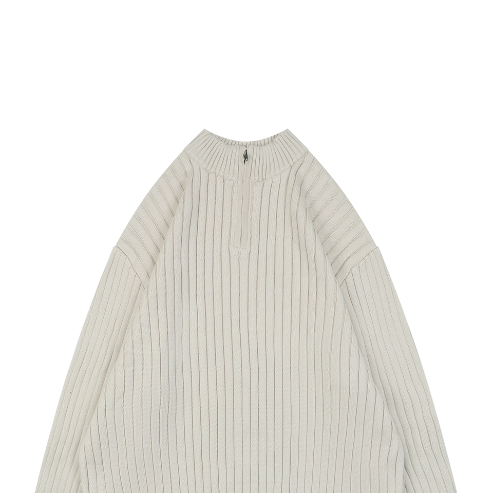 Balenciaga Wave Logo Ribbed Half-Zip Sweater