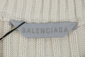 Balenciaga Wave Logo Ribbed Half-Zip Sweater Brand label