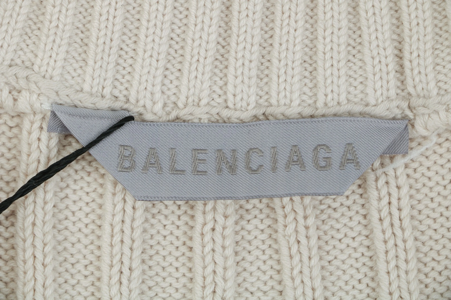 Balenciaga Wave Logo Ribbed Half-Zip Sweater Brand label