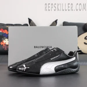 Balenciaga x Speedcat Leather 'Black White'