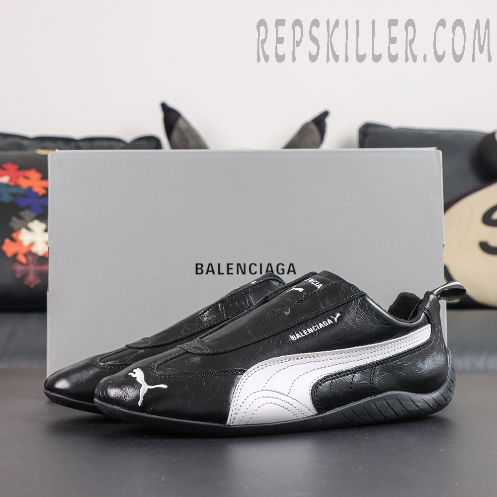 Balenciaga x Speedcat Leather 'Black White'