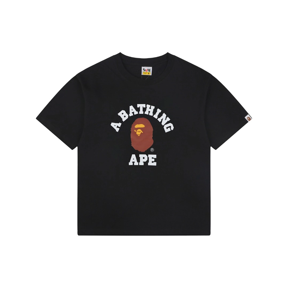 Bape Classic Ape Head Printed T-Shirt Black Front view