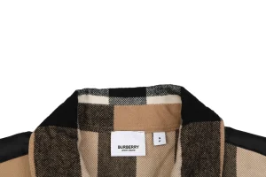 Burberry Color Block Large Check Jacket Collar