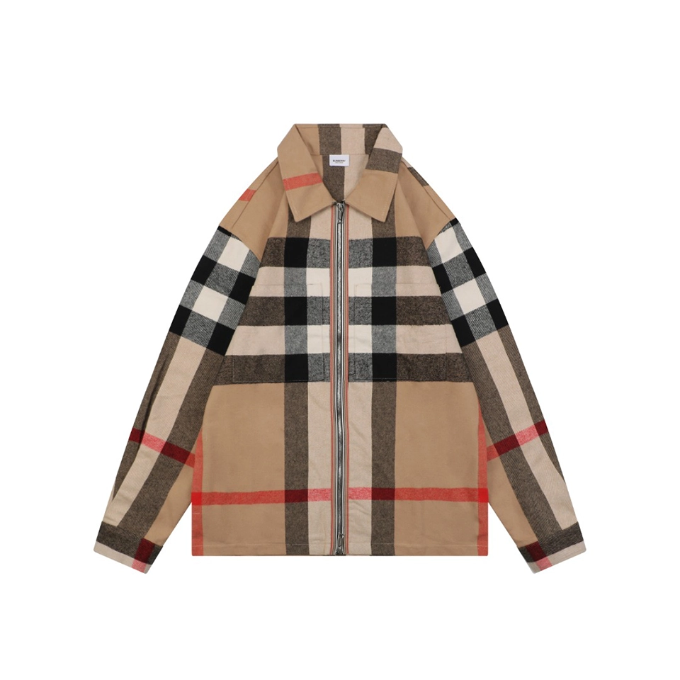 Burberry Oversized Check Zip-Up Jacket Front view