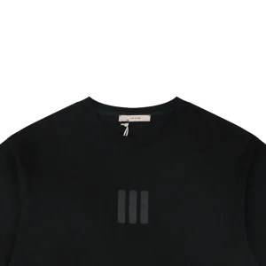 Fear of God Essentials Three Bars Silicone Logo T-Shirt Black