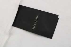 Fear of God Essentials Three Bars Silicone Logo T-Shirt White Wash label