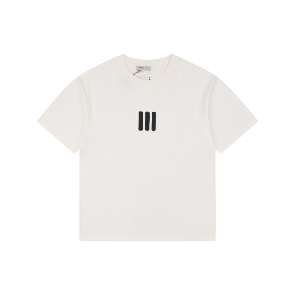 Fear of God Essentials Three Bars Silicone Logo T-Shirt White Front view