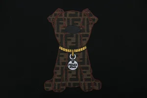 Fendi FF Dog Embroidered Crewneck Sweatshirt Black Front Print
