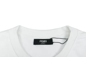 Fendi FF Dog Embroidered Crewneck Sweatshirt Collar