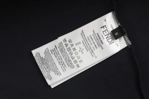 Fendi Leather Logo Pocket Contrast Stitch T-Shirt White Wash label