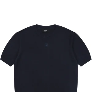 Fendi Tonal FF Embroidered Knit T-Shirt Black