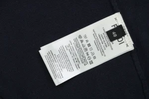 Fendi Tonal FF Embroidered Knit T-Shirt Black Wash label