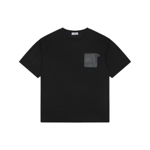 Loewe Anagram Leather Pocket T-Shirt Black Front view