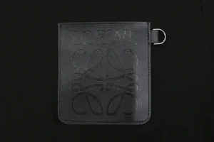 Loewe Anagram Leather Pocket T-Shirt Black Front Pocket