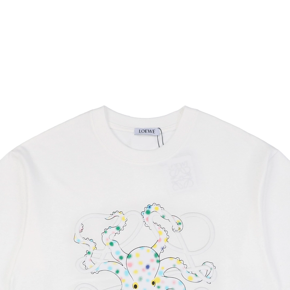 Loewe Colorful Octopus Anagram Embroidered T-Shirt