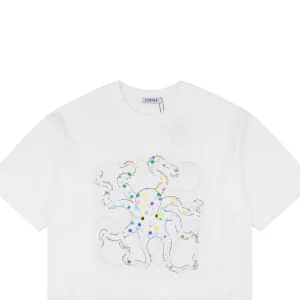 Loewe Colorful Octopus Anagram Embroidered T-Shirt