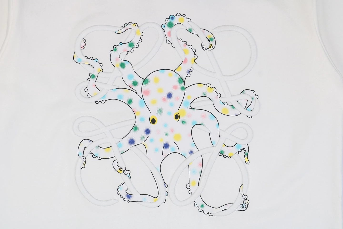 Loewe Colorful Octopus Anagram Embroidered T-Shirt Front Print