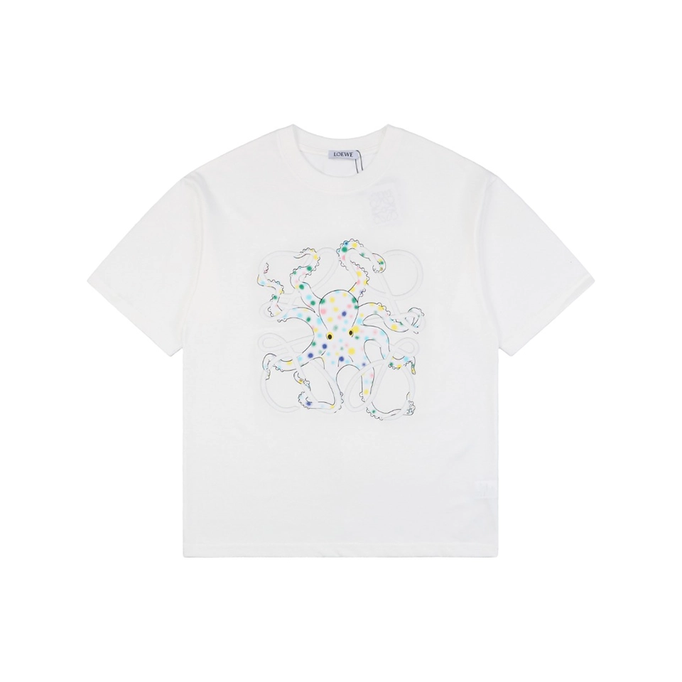 Loewe Colorful Octopus Anagram Embroidered T-Shirt Front view
