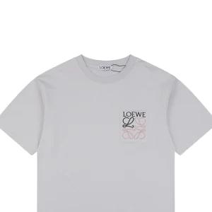 Loewe Pocket Contrast Anagram Embroidery T-Shirt Grey
